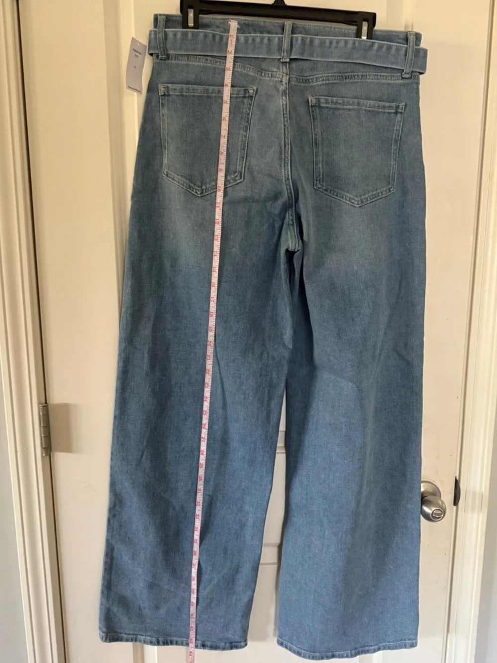 Banana Republic Light Blue Wide-Leg Jeans with removable tie belt size 31 NWT - Picture 3 of 10